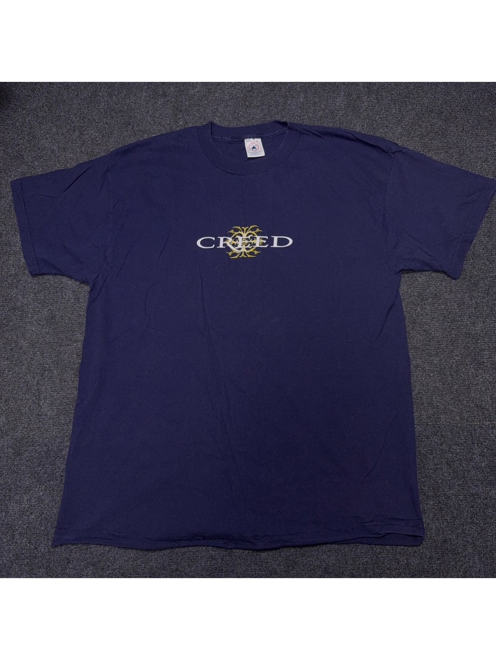 Vintage Creed T Shirt XL Blue Delta Pro Weight Rock Band Logo Tee